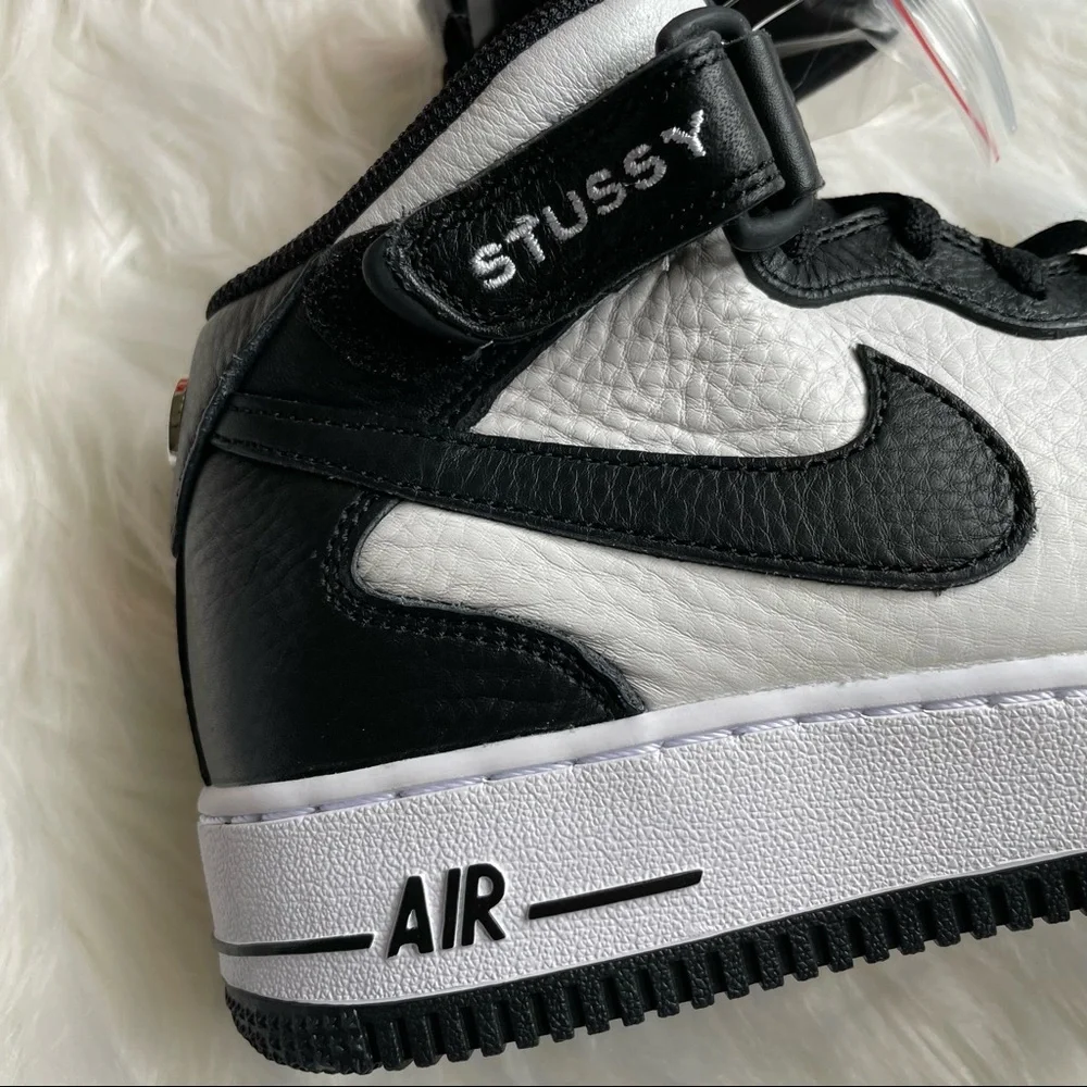 Nike x Stussy Air Force 1 Mid 07 Light Bone W8.5 DJ7840-002 NIB